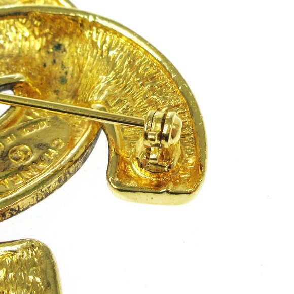 CHANEL CC Logos Quilted Brooch Pin Gold-Tone Accessories Vintage 1153 AK38329f - Picture 4 of 4